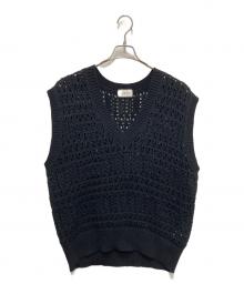 TAAKK（ターク）の古着「ハンドニットベスト」｜ブラック