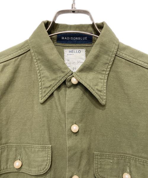 MADISON BLUE（マディソンブルー）MADISON BLUE (マディソンブルー) ハンプトン パールモチーフボタン シャツ オリーブ サイズ:1の古着・服飾アイテム