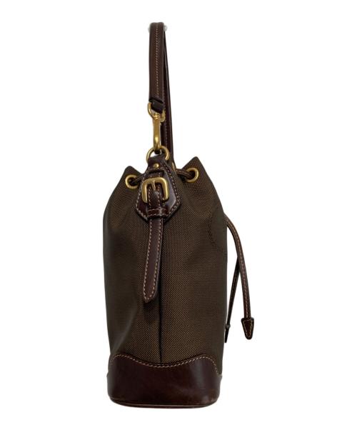 PRADA（プラダ）PRADA (プラダ) ロゴジャガード巾着バッグ ブラウンの古着・服飾アイテム