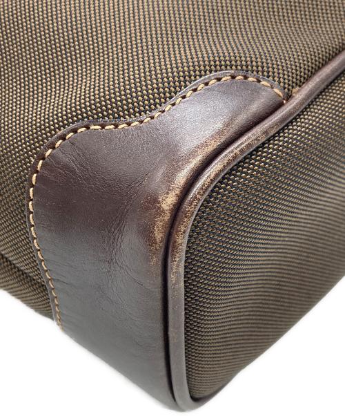 PRADA（プラダ）PRADA (プラダ) ロゴジャガード巾着バッグ ブラウンの古着・服飾アイテム