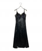 FRAY IDフレイ アイディー）の古着「レーストリムスリップワンピース」｜ブラック