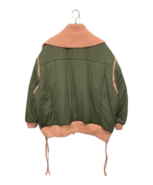 MAISON SPECIAL（メゾンスペシャル）MAISON SPECIAL (メゾンスペシャル) Multiway Knit Collar MA-1 オリーブ×ピンク サイズ:FREEの古着・服飾アイテム