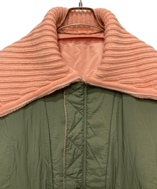 MAISON SPECIAL（メゾンスペシャル）MAISON SPECIAL (メゾンスペシャル) Multiway Knit Collar MA-1 オリーブ×ピンク サイズ:FREEの古着・服飾アイテム