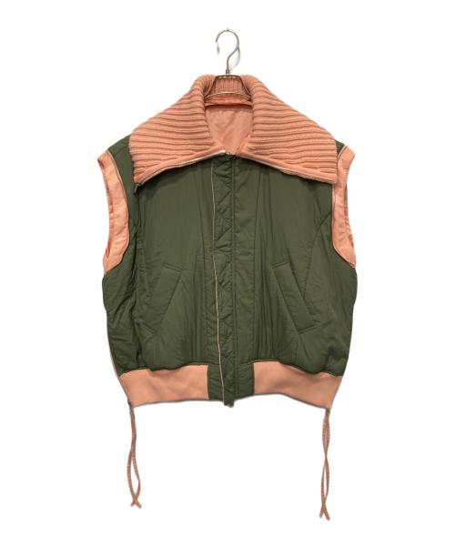 MAISON SPECIAL（メゾンスペシャル）MAISON SPECIAL (メゾンスペシャル) Multiway Knit Collar MA-1 オリーブ×ピンク サイズ:FREEの古着・服飾アイテム