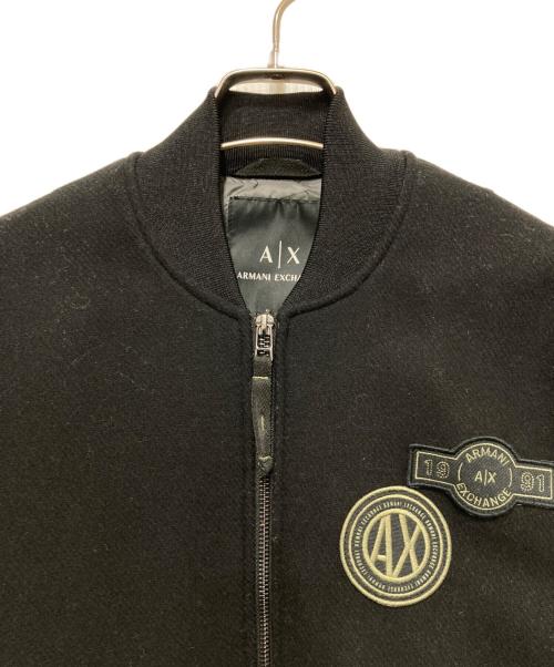 ARMANI EXCHANGE（アルマーニ エクスチェンジ）ARMANI EXCHANGE (アルマーニ エクスチェンジ) 袖ナイロンワッペンブルゾン ブラック サイズ:XSの古着・服飾アイテム