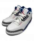 NIKEナイキ）の古着「AIR JORDAN 3 RETRO / ハイカットスニーカー」｜ホワイト×ブルー