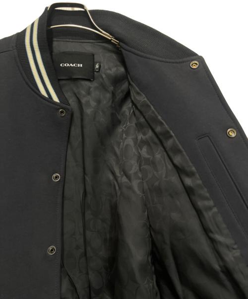 COACH（コーチ）COACH (コーチ) レザースリーブスタジャン ネイビー サイズ:Sの古着・服飾アイテム