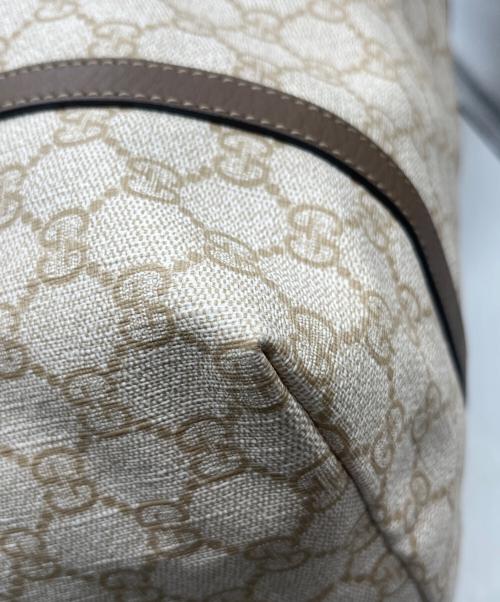 GUCCI（グッチ）GUCCI (グッチ) GGスプリームキャンバストートバッグ ホワイト×ブラウンの古着・服飾アイテム