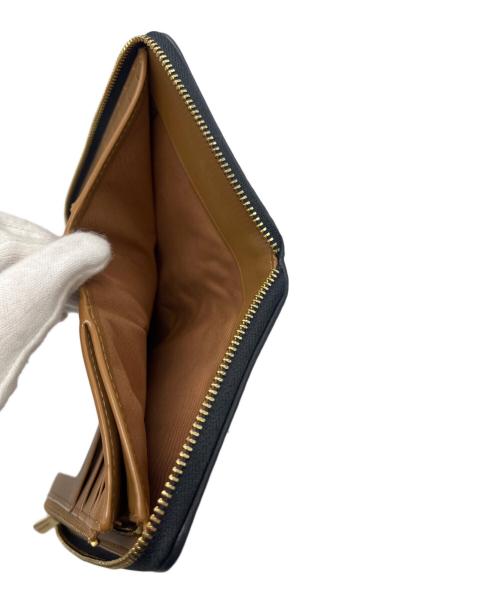 COACH（コーチ）COACH (コーチ) ラウンドジップウォレット ブルー×レッドの古着・服飾アイテム