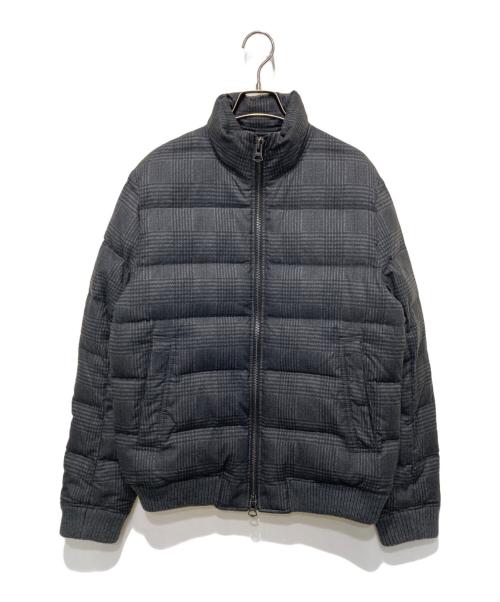 HUGO BOSS（ヒューゴ ボス）HUGO BOSS (ヒューゴ ボス) チェックダウンジャケット グレー サイズ:46の古着・服飾アイテム