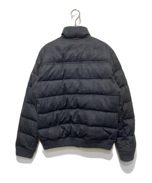 HUGO BOSS（ヒューゴ ボス）HUGO BOSS (ヒューゴ ボス) チェックダウンジャケット グレー サイズ:46の古着・服飾アイテム