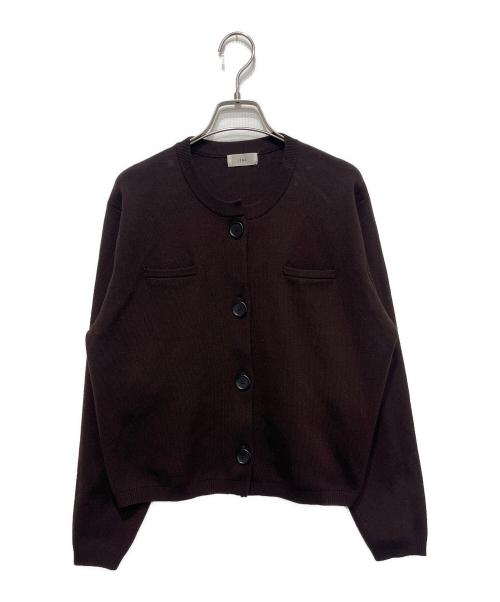IENA（イエナ）IENA (イエナ) スーパーファインスムースクルーカーディガン ブラウン サイズ:-の古着・服飾アイテム