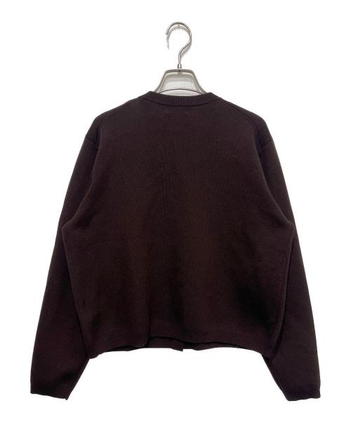 IENA（イエナ）IENA (イエナ) スーパーファインスムースクルーカーディガン ブラウン サイズ:-の古着・服飾アイテム