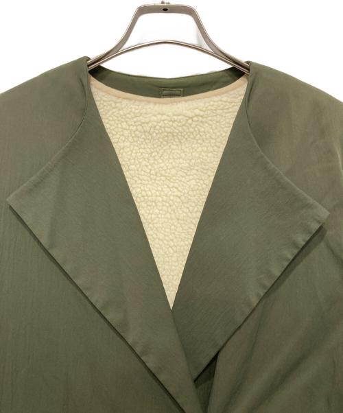 Sono（ソーノ）Sono (ソーノ) ボアライナー付きバルーンスリーブコート オリーブ サイズ:1の古着・服飾アイテム