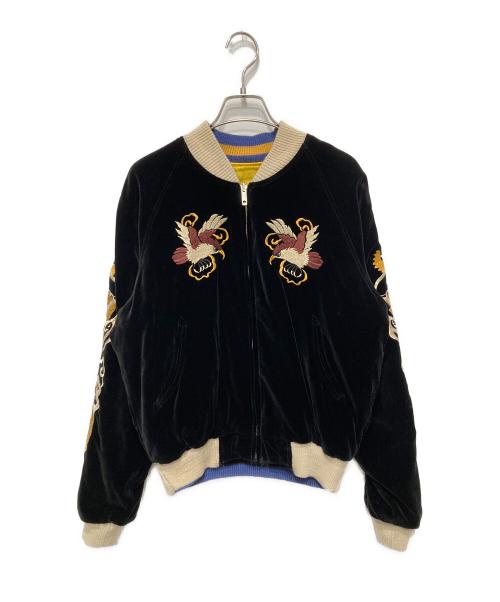 SWITCH（スイッチ）SWITCH (スイッチ) 別珍スカジャン ブラック×イエロー サイズ:Lの古着・服飾アイテム