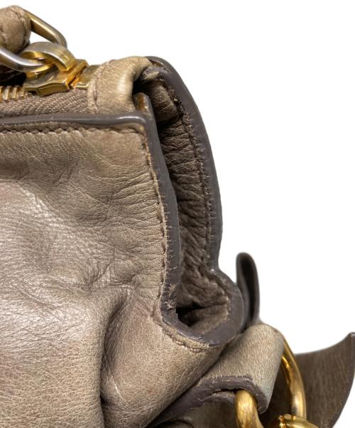 MIU MIU（ミュウミュウ）MIU MIU (ミュウミュウ) 2WAYサイドリボンレザーショルダーバッグ ベージュの古着・服飾アイテム