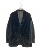 HUGO BOSSヒューゴ ボス）の古着「ラムスキンエルボーパッチベロアテーラードジャケット」｜ブラック