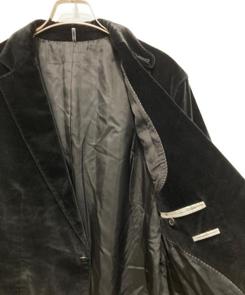 HUGO BOSS（ヒューゴ ボス）HUGO BOSS (ヒューゴ ボス) ラムスキンエルボーパッチベロアテーラードジャケット ブラック サイズ:52の古着・服飾アイテム