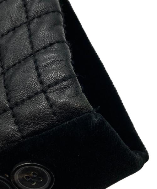 HUGO BOSS（ヒューゴ ボス）HUGO BOSS (ヒューゴ ボス) ラムスキンエルボーパッチベロアテーラードジャケット ブラック サイズ:52の古着・服飾アイテム