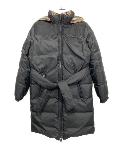 BURBERRY LONDON（バーバリーロンドン）BURBERRY LONDON (バーバリーロンドン) リバーシブル チェック パターン パファーコート ブラック サイズ:12Y(152cm)の古着・服飾アイテム