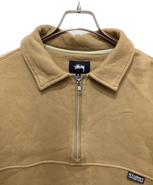 stussy（ステューシー）stussy (ステューシー) ハーフジップスウェット ベージュ サイズ:Ｍの古着・服飾アイテム