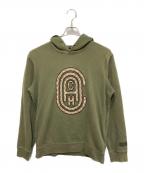 COACHコーチ）の古着「ロゴスウェットプルオーバーパーカー」｜オリーブ