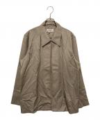 Ernie Paloアーニーパロ）の古着「ノーボタンウールシャツ」｜ベージュ