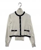 anuansアニュアンス）の古着「シルクブレンドベーシックニットカーディガン」｜アイボリー