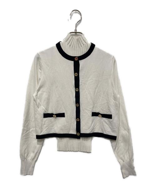 anuans（アニュアンス）anuans (アニュアンス) シルクブレンドベーシックニットカーディガン アイボリー サイズ:FREEの古着・服飾アイテム