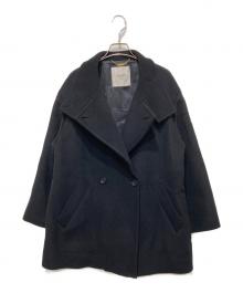 journal standard L'essage（ジャーナルスタンダード レサージュ）の古着「MANTECOトップビーバースタンドショートコート」｜ブラック