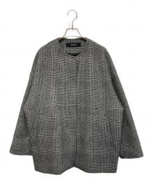 JOURNAL STANDARD（ジャーナルスタンダード）の古着「スーパー140ビーバーノーカラーショートコート」｜グレー