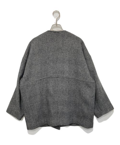 JOURNAL STANDARD（ジャーナルスタンダード）JOURNAL STANDARD (ジャーナルスタンダード) スーパー140ビーバーノーカラーショートコート グレー サイズ:FREEの古着・服飾アイテム