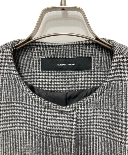 JOURNAL STANDARD（ジャーナルスタンダード）JOURNAL STANDARD (ジャーナルスタンダード) スーパー140ビーバーノーカラーショートコート グレー サイズ:FREEの古着・服飾アイテム