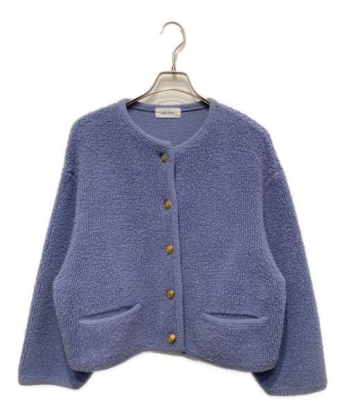 Mila Owen（ミラオーウェン）Mila Owen (ミラオーウェン) パイル編みショート丈金釦ニットジャケット ブルー サイズ:1の古着・服飾アイテム