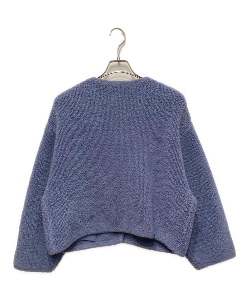 Mila Owen（ミラオーウェン）Mila Owen (ミラオーウェン) パイル編みショート丈金釦ニットジャケット ブルー サイズ:1の古着・服飾アイテム