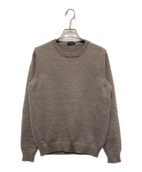 Zanone（ザノーネ）Zanone (ザノーネ) ウールクルーネックニット グレージュ サイズ:46の古着・服飾アイテム