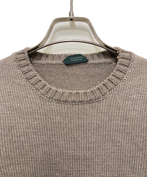 Zanone（ザノーネ）Zanone (ザノーネ) ウールクルーネックニット グレージュ サイズ:46の古着・服飾アイテム