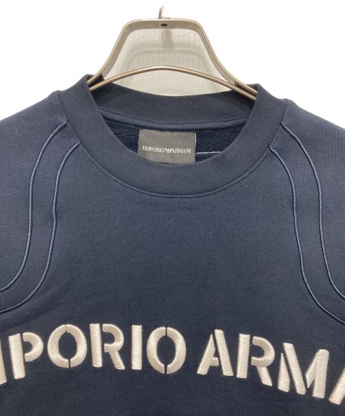 EMPORIO ARMANI（エンポリオ アルマーニ）EMPORIO ARMANI (エンポリオ アルマーニ) ASV オーバーサイズ長袖Tシャツ ジャージー オーバーサイズイーグルロゴ ネイビー サイズ:XLの古着・服飾アイテム