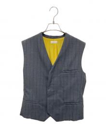 TOMORROWLAND .B（トゥモローランド ビー）の古着「CANONICOウールストライプベスト」｜グレー