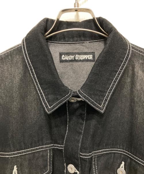 Candy Stripper（キャンディーストリッパー）Candy Stripper (キャンディーストリッパー) ドッキングデニムジャケット ブラック サイズ:2の古着・服飾アイテム