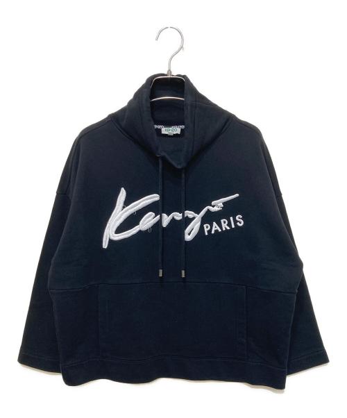 KENZO（ケンゾー）KENZO (ケンゾー) 刺繍デザインハイネックスウェット ブラック サイズ:XSの古着・服飾アイテム