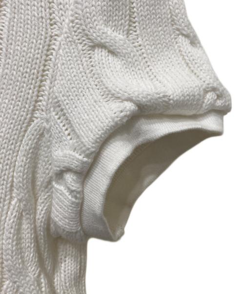 POLO RALPH LAUREN（ポロ・ラルフローレン）POLO RALPH LAUREN (ポロ・ラルフローレン) ケーブルニットポロシャツ（半袖） ホワイト サイズ:Sの古着・服飾アイテム