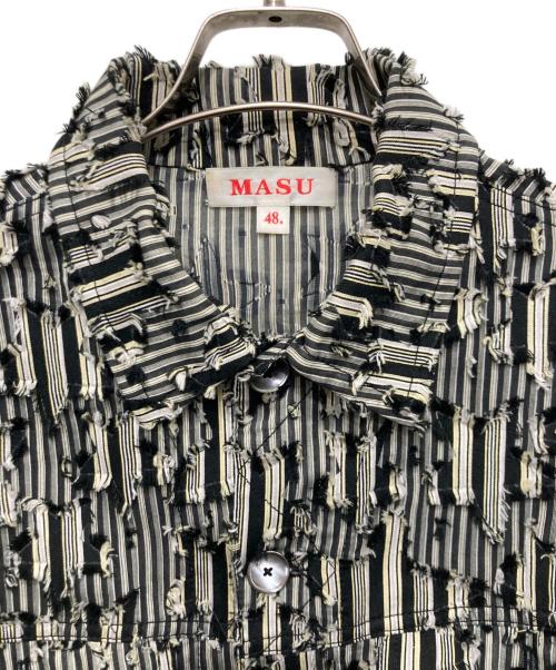 masu（エムエーエスユー）masu (エムエーエスユー) スターモチーフシャツジャケット ブラック サイズ:48の古着・服飾アイテム