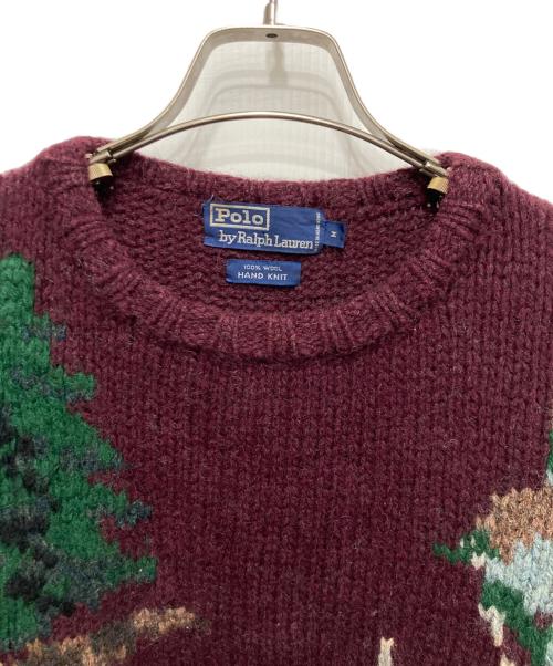 POLO RALPH LAUREN（ポロ・ラルフローレン）POLO RALPH LAUREN (ポロ・ラルフローレン) ダック&ドッグ ハンドニットセーター ボルドー サイズ:Ｍの古着・服飾アイテム