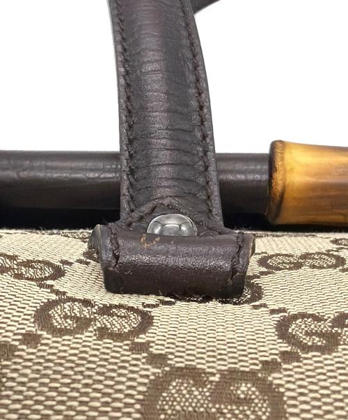 GUCCI（グッチ）GUCCI (グッチ) バンブーミニボストンバッグ ベージュ×ブラウンの古着・服飾アイテム