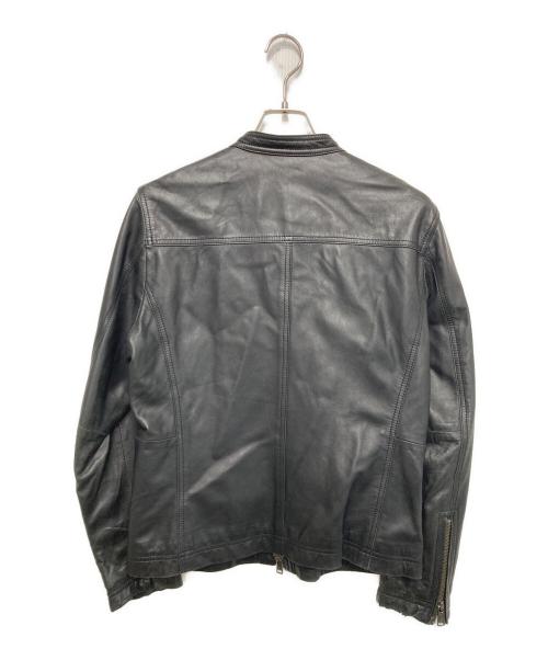 BLACK LABEL CRESTBRIDGE（ブラックレーベル クレストブリッジ）BLACK LABEL CRESTBRIDGE (ブラックレーベル クレストブリッジ) シープレザーシングルライダースジャケット ブラック サイズ:Ｍの古着・服飾アイテム