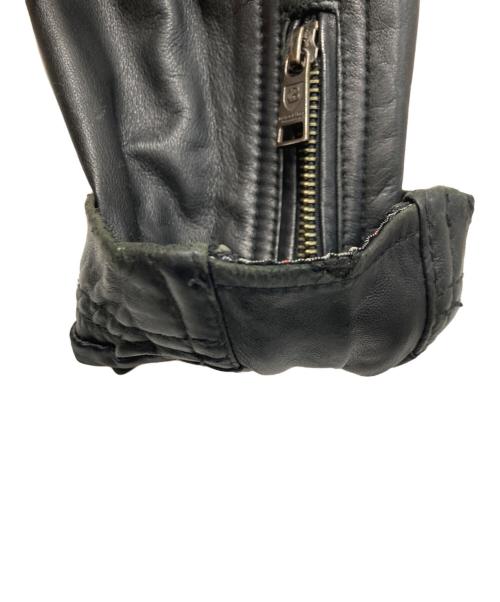 BLACK LABEL CRESTBRIDGE（ブラックレーベル クレストブリッジ）BLACK LABEL CRESTBRIDGE (ブラックレーベル クレストブリッジ) シープレザーシングルライダースジャケット ブラック サイズ:Ｍの古着・服飾アイテム