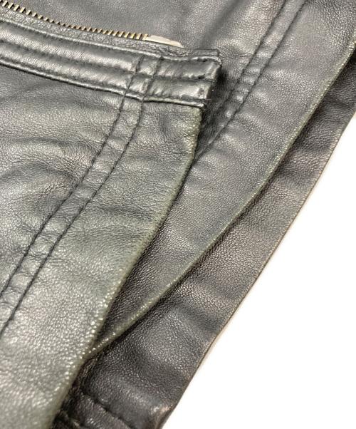 BLACK LABEL CRESTBRIDGE（ブラックレーベル クレストブリッジ）BLACK LABEL CRESTBRIDGE (ブラックレーベル クレストブリッジ) シープレザーシングルライダースジャケット ブラック サイズ:Ｍの古着・服飾アイテム