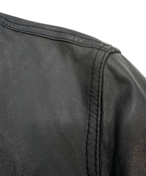 BLACK LABEL CRESTBRIDGE（ブラックレーベル クレストブリッジ）BLACK LABEL CRESTBRIDGE (ブラックレーベル クレストブリッジ) シープレザーシングルライダースジャケット ブラック サイズ:Ｍの古着・服飾アイテム