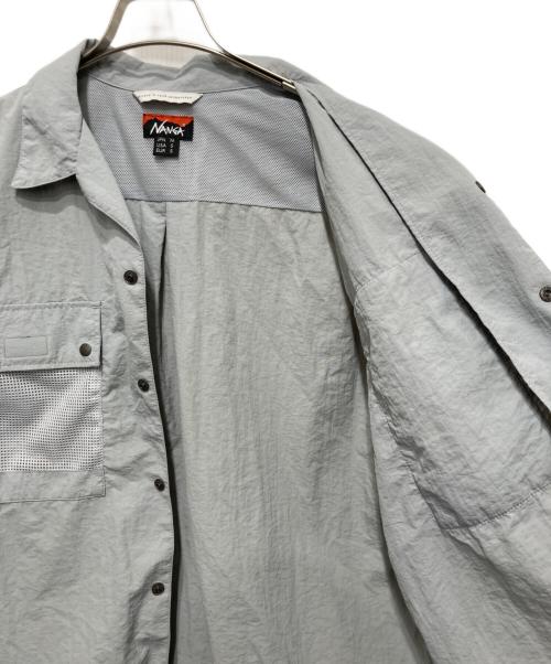 NANGA（ナンガ）NANGA (ナンガ) ナイロンタッサー オープンカラーシャツ ブルー サイズ:Ⅿの古着・服飾アイテム